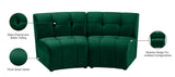 Limitless Velvet / Engineered Wood / Foam Contemporary Green Velvet 2pc. Modular Sectional - 66" W x 34" D x 31" H