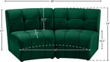 Limitless Velvet / Engineered Wood / Foam Contemporary Green Velvet 2pc. Modular Sectional - 66" W x 34" D x 31" H