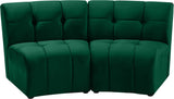 Limitless Velvet / Engineered Wood / Foam Contemporary Green Velvet 2pc. Modular Sectional - 66" W x 34" D x 31" H