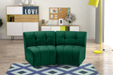 Limitless Velvet / Engineered Wood / Foam Contemporary Green Velvet 2pc. Modular Sectional - 66" W x 34" D x 31" H