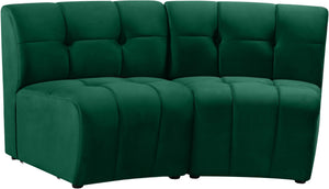 Limitless Velvet / Engineered Wood / Foam Contemporary Green Velvet 2pc. Modular Sectional - 66" W x 34" D x 31" H