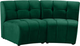 Limitless Velvet / Engineered Wood / Foam Contemporary Green Velvet 2pc. Modular Sectional - 66" W x 34" D x 31" H