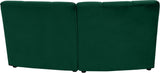 Limitless Velvet / Engineered Wood / Foam Contemporary Green Velvet 2pc. Modular Sectional - 66" W x 34" D x 31" H