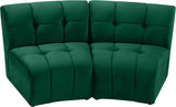 Limitless Velvet / Engineered Wood / Foam Contemporary Green Velvet 2pc. Modular Sectional - 66" W x 34" D x 31" H