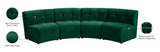 Limitless Velvet / Engineered Wood / Foam Contemporary Green Velvet 4pc. Modular Sectional - 123" W x 45" D x 31" H