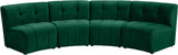 Limitless Velvet / Engineered Wood / Foam Contemporary Green Velvet 4pc. Modular Sectional - 123" W x 45" D x 31" H