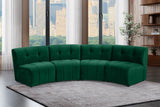 Limitless Velvet / Engineered Wood / Foam Contemporary Green Velvet 4pc. Modular Sectional - 123" W x 45" D x 31" H