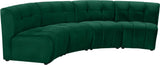 Limitless Velvet / Engineered Wood / Foam Contemporary Green Velvet 4pc. Modular Sectional - 123" W x 45" D x 31" H