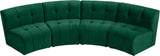 Limitless Velvet / Engineered Wood / Foam Contemporary Green Velvet 4pc. Modular Sectional - 123" W x 45" D x 31" H