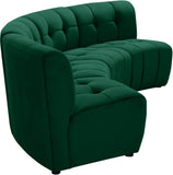 Limitless Velvet / Engineered Wood / Foam Contemporary Green Velvet 4pc. Modular Sectional - 123" W x 45" D x 31" H