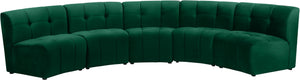 Limitless Velvet / Engineered Wood / Foam Contemporary Green Velvet 5pc. Modular Sectional - 145" W x 55" D x 31" H