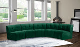 Limitless Velvet / Engineered Wood / Foam Contemporary Green Velvet 5pc. Modular Sectional - 145" W x 55" D x 31" H