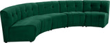 Limitless Velvet / Engineered Wood / Foam Contemporary Green Velvet 5pc. Modular Sectional - 145" W x 55" D x 31" H