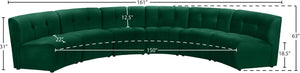 Limitless Velvet / Engineered Wood / Foam Contemporary Green Velvet 6pc. Modular Sectional - 161" W x 63" D x 31" H
