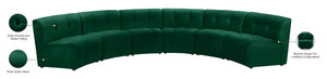 Limitless Velvet / Engineered Wood / Foam Contemporary Green Velvet 6pc. Modular Sectional - 161" W x 63" D x 31" H