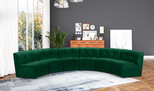 Limitless Velvet / Engineered Wood / Foam Contemporary Green Velvet 6pc. Modular Sectional - 161" W x 63" D x 31" H