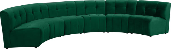 Limitless Velvet / Engineered Wood / Foam Contemporary Green Velvet 6pc. Modular Sectional - 161" W x 63" D x 31" H
