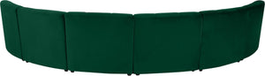 Limitless Velvet / Engineered Wood / Foam Contemporary Green Velvet 6pc. Modular Sectional - 161" W x 63" D x 31" H