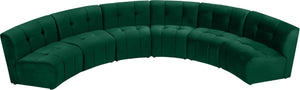 Limitless Velvet / Engineered Wood / Foam Contemporary Green Velvet 6pc. Modular Sectional - 161" W x 63" D x 31" H