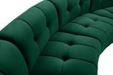 Limitless Velvet / Engineered Wood / Foam Contemporary Green Velvet 6pc. Modular Sectional - 161" W x 63" D x 31" H