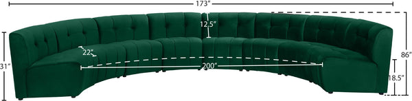 Limitless Velvet / Engineered Wood / Foam Contemporary Green Velvet 8pc. Modular Sectional - 173" W x 86" D x 31" H