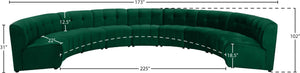 Limitless Velvet / Engineered Wood / Foam Contemporary Green Velvet 9pc. Modular Sectional - 173" W x 102" D x 31" H