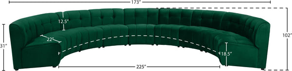 Limitless Velvet / Engineered Wood / Foam Contemporary Green Velvet 9pc. Modular Sectional - 173" W x 102" D x 31" H