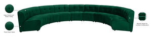 Limitless Velvet / Engineered Wood / Foam Contemporary Green Velvet 9pc. Modular Sectional - 173" W x 102" D x 31" H