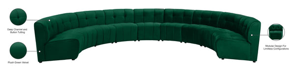 Limitless Velvet / Engineered Wood / Foam Contemporary Green Velvet 9pc. Modular Sectional - 173" W x 102" D x 31" H