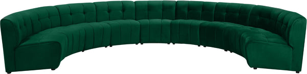 Limitless Velvet / Engineered Wood / Foam Contemporary Green Velvet 9pc. Modular Sectional - 173" W x 102" D x 31" H