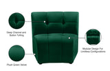 Limitless Velvet / Engineered Wood / Foam Contemporary Green Velvet Modular Chair - 33" W x 31" D x 31" H