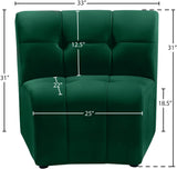 Limitless Velvet / Engineered Wood / Foam Contemporary Green Velvet Modular Chair - 33" W x 31" D x 31" H