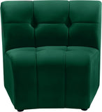 Limitless Velvet / Engineered Wood / Foam Contemporary Green Velvet Modular Chair - 33" W x 31" D x 31" H