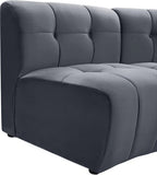 Limitless Velvet / Engineered Wood / Foam Contemporary Grey Velvet 10pc. Modular Sectional - 173" W x 118" D x 31" H