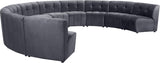 Limitless Velvet / Engineered Wood / Foam Contemporary Grey Velvet 10pc. Modular Sectional - 173" W x 118" D x 31" H