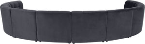 Limitless Velvet / Engineered Wood / Foam Contemporary Grey Velvet 10pc. Modular Sectional - 173" W x 118" D x 31" H