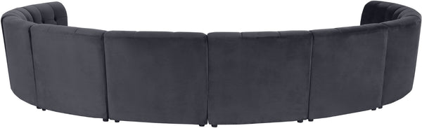 Limitless Velvet / Engineered Wood / Foam Contemporary Grey Velvet 10pc. Modular Sectional - 173" W x 118" D x 31" H