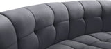 Limitless Velvet / Engineered Wood / Foam Contemporary Grey Velvet 10pc. Modular Sectional - 173" W x 118" D x 31" H