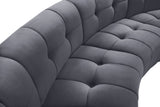 Limitless Velvet / Engineered Wood / Foam Contemporary Grey Velvet 10pc. Modular Sectional - 173" W x 118" D x 31" H