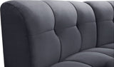 Limitless Velvet / Engineered Wood / Foam Contemporary Grey Velvet 10pc. Modular Sectional - 173" W x 118" D x 31" H