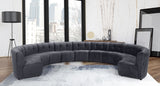 Limitless Velvet / Engineered Wood / Foam Contemporary Grey Velvet 11pc. Modular Sectional - 173" W x 135" D x 31" H