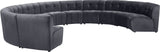 Limitless Velvet / Engineered Wood / Foam Contemporary Grey Velvet 11pc. Modular Sectional - 173" W x 135" D x 31" H