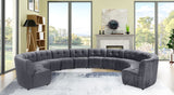 Limitless Velvet / Engineered Wood / Foam Contemporary Grey Velvet 12pc. Modular Sectional - 173" W x 146" D x 31" H