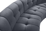 Limitless Velvet / Engineered Wood / Foam Contemporary Grey Velvet 12pc. Modular Sectional - 173" W x 146" D x 31" H