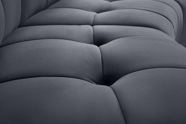 Limitless Velvet / Engineered Wood / Foam Contemporary Grey Velvet 12pc. Modular Sectional - 173" W x 146" D x 31" H