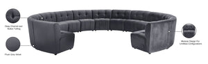 Limitless Velvet / Engineered Wood / Foam Contemporary Grey Velvet 13pc. Modular Sectional - 173" W x 159" D x 31" H