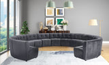 Limitless Velvet / Engineered Wood / Foam Contemporary Grey Velvet 13pc. Modular Sectional - 173" W x 159" D x 31" H