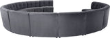 Limitless Velvet / Engineered Wood / Foam Contemporary Grey Velvet 13pc. Modular Sectional - 173" W x 159" D x 31" H