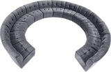 Limitless Velvet / Engineered Wood / Foam Contemporary Grey Velvet 13pc. Modular Sectional - 173" W x 159" D x 31" H