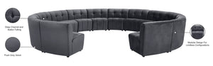Limitless Velvet / Engineered Wood / Foam Contemporary Grey Velvet 14pc. Modular Sectional - 173" W x 167" D x 31" H